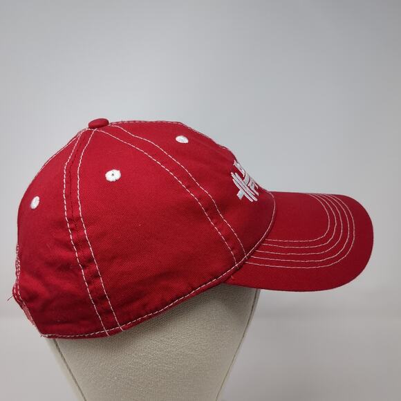 Bcome Fitness Strapback Baseball Cap Red One Size Adjustable Embroidered Cotton - Picture 5 of 9